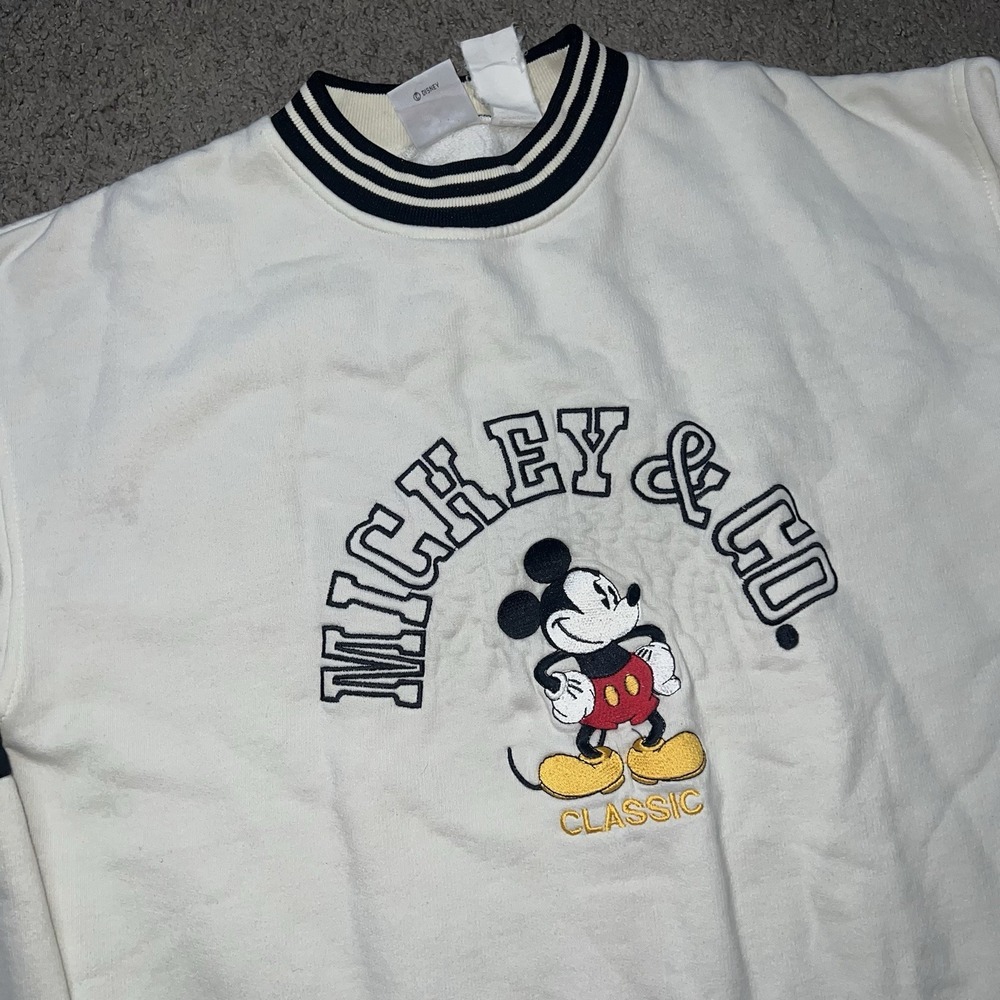 Vintage Mickey Mouse Disney Character Fashions Crewneck Sweatshirt White 2XL